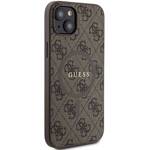 GUESS GUHMP15MG4GFRW IPHONE 15 PLUS / 14 PLUS 6.7 "BROWN / BROWN HARDCASE 4G COLLECTION LEATHER METAL LOGO MAGSAFE