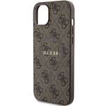 GUESS GUHMP15MG4GFRW IPHONE 15 PLUS / 14 PLUS 6.7 "BROWN / BROWN HARDCASE 4G COLLECTION LEATHER METAL LOGO MAGSAFE