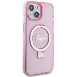 GUESS GUHMP15MHRSGSP IPHONE 15 PLUS / 14 PLUS 6.7 "PINK / PINK HARDCASE RING STAND SCRIPT GLITTER MAGSAFE