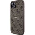 GUESS GUHMP15SG4GFRW IPHONE 15/14/13 6.1 "BROWN / BROWN HARDCASE 4G COLLECTION LEATHER METAL LOGO MAGSAFE