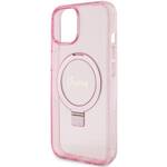 GUESS GUHMP15SHRSGSP IPHONE 15/14/13 6.1 "PINK / PINK HARDCASE RING STAND SCRIPT GLITTER MAGSAFE