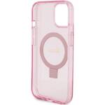 GUESS GUHMP15SHRSGSP IPHONE 15/14/13 6.1 "PINK / PINK HARDCASE RING STAND SCRIPT GLITTER MAGSAFE