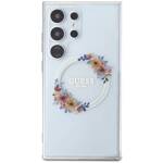 GUESS GUHMS24LHFWFCT S24 ULTRA S928 TRANSPARENT/TRANSPARENT HARDCASE IML FLOWERS WREATH MAGSAFE