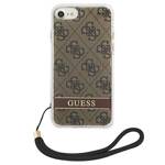 GUESS GUOHCI8H44 IPHONE SE 2022 / SE 2020 / 7/8 BROWN / BROWN HARDCASE 4G PRINT STRAP