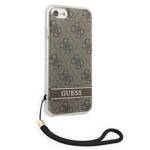 GUESS GUOHCI8H44 IPHONE SE 2022 / SE 2020 / 7/8 BROWN / BROWN HARDCASE 4G PRINT STRAP