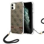 GUESS GUOHCN61H44 IPHONE 11 BROWN/BROWN HARDCASE 4G PRINT STRAP