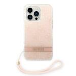 GUESS GUOHCP14LH4STP IPHONE 14 PRO 6.1 "PINK/PINK HARDCASE 4G PRINT STRAP