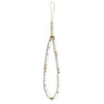 GUESS GUSTPEARW PHONE STRAP BIAŁY/WHITE HEISHI BEADS