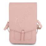 GUESS HANDBAG GUWBSAVSPI PINK /PINK SAFFIANO SCRIPT