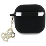 Guess GUA4LECG4K AirPods 4 cover          czarny/black Silicone 4G Charm