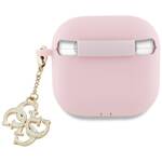 Guess GUA4LECG4P AirPods 4 cover          różowy/pink Silicone 4G Charm