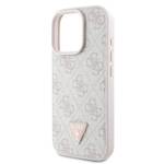 Guess GUHCP16LP4TDPP iPhone 16 Pro 6.3" różowy/pink hardcase Leather 4G Triangle Strass MagSafe