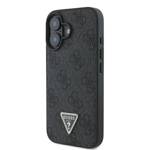 Guess GUHCP16SP4TDPK iPhone 16 6.1" czarny/black hardcase Leather 4G Triangle Strass MagSafe