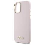 Guess GUHCP16SSMBSLP iPhone 16 6.1"       różowy/pink hardcase Silicone Script Metal Logo & Frame