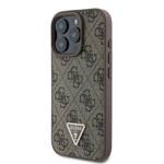 Guess GUHCP16XP4TDPW iPhone 16 Pro Max 6.9" brązowy/brown hardcase Leather 4G Triangle Strass MagSafe