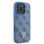 Guess GUHCP16XP4TDSCPB iPhone 16 Pro Max 6.9" niebieski/blue hardcase Leather Metal Logo Strass Crossbody