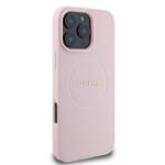 Guess GUHMP16LPGHSMMP iPhone 16 Pro 6.3" różowy/pink hardcase Grained Ring MagSafe