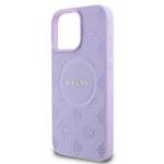 Guess GUHMP16LPSAPSMEU iPhone 16 Pro 6.3" fioletowy/purple hardcase Saffiano Peony Classic Logo MagSafe