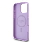 Guess GUHMP16LPSAPSMEU iPhone 16 Pro 6.3" fioletowy/purple hardcase Saffiano Peony Classic Logo MagSafe