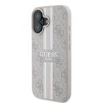 Guess GUHMP16MP4RPSP iPhone 16 Plus różowy/pink MagSafe 4G Printed Stripes