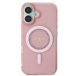 Guess GUHMP16MPFTDTEP iPhone 16 Plus 6.7" różowy/pink hardcase IML Rhinestones MagSafe