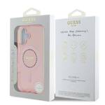 Guess GUHMP16MPFTDTEP iPhone 16 Plus 6.7" różowy/pink hardcase IML Rhinestones MagSafe