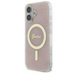 Guess GUHMP16SH4STP iPhone 16 6.1" różowy/pink hardcase IML 4G MagSafe