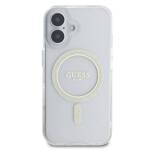 Guess GUHMP16SHFGERET iPhone 16 6.1" przeźroczysty/transparent hardcase IML Glitter Circle MagSafe