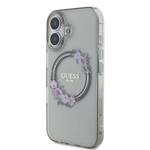 Guess GUHMP16SHFWFCK iPhone 16 6.1" czarny/black hardcase IML Flowers Wreath MagSafe