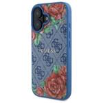 Guess GUHMP16SP4ROPEMCB iPhone 16 6.1"    niebieski/blue hardcase 4G Flowers Print MagSafe