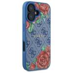 Guess GUHMP16SP4ROPEMCB iPhone 16 6.1"    niebieski/blue hardcase 4G Flowers Print MagSafe