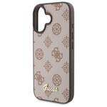 Guess GUHMP16SPGPYSW iPhone 16 brązowy/brown HC MagSafe PU Peony Script