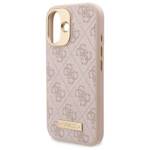 Guess GUHMP16SU4GPRP iPhone 16 6.1" różowy/pink hardcase 4G Logo Plate MagSafe