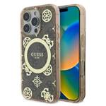 Guess GUHMP16XH4PYEEW iPhone 16 Pro Max   6.9" brązowy/brown hardcase IML Peony On 4G Background MagSafe