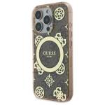 Guess GUHMP16XH4PYEEW iPhone 16 Pro Max   6.9" brązowy/brown hardcase IML Peony On 4G Background MagSafe