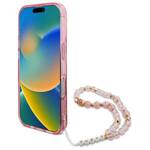 Guess GUHMP16XHFWBRCESP iPhone 16Pro Max 6.9" różowy/pink hardcase IML Flowers With Pearl Strap MagSafe