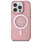 Guess GUHMP16XPFTDTEP iPhone 16 Pro Max 6.9" różowy/pink hardcase IML Rhinestones MagSafe