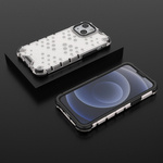 HONEYCOMB CASE ARMOR COVER WITH TPU BUMPER FOR IPHONE 13 MINI TRANSPARENT