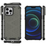 HONEYCOMB CASE ARMOR COVER WITH TPU BUMPER FOR IPHONE 13 PRO MAX BLACK