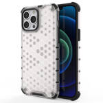 HONEYCOMB CASE ARMOR COVER WITH TPU BUMPER FOR IPHONE 13 PRO MAX TRANSPARENT