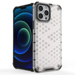 HONEYCOMB CASE ARMOR COVER WITH TPU BUMPER FOR IPHONE 13 PRO MAX TRANSPARENT