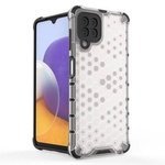 HONEYCOMB CASE ARMOR COVER WITH TPU BUMPER FOR SAMSUNG GALAXY A22 4G BLACK