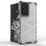 HONEYCOMB CASE ARMOR COVER WITH TPU BUMPER FOR SAMSUNG GALAXY S21 ULTRA 5G TRANSPARENT