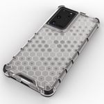 HONEYCOMB CASE ARMOR COVER WITH TPU BUMPER FOR SAMSUNG GALAXY S21 ULTRA 5G TRANSPARENT