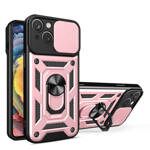 HYBRID ARMOR CAMSHIELD CASE FOR IPHONE 14 PLUS ARMORED CASE WITH CAMERA COVER PINK