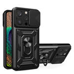 HYBRID ARMOR CAMSHIELD CASE FOR IPHONE 14 PRO MAX ARMORED CASE WITH CAMERA COVER BLACK