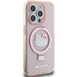 Hello Kitty HKHMP15LHRSGEP iPhone 15 Pro 6.1" różowy/pink hardcase Ring Stand Glitter Electrop Logo MagSafe