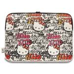 Hello Kitty Sleeve HKCSZPDGPTE 14" beżowy/beige Zip PU Tags Graffiti