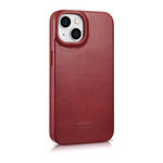 ICARER CE OIL WAX PREMIUM LEATHER FOLIO CASE IPHONE 14 MAGNETIC FLIP CASE MAGSAFE RED (AKI14220705-RD)