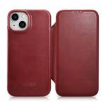 ICARER CE OIL WAX PREMIUM LEATHER FOLIO CASE IPHONE 14 PLUS MAGNETIC FLIP LEATHER FOLIO CASE MAGSAFE RED (AKI14220707-RD)